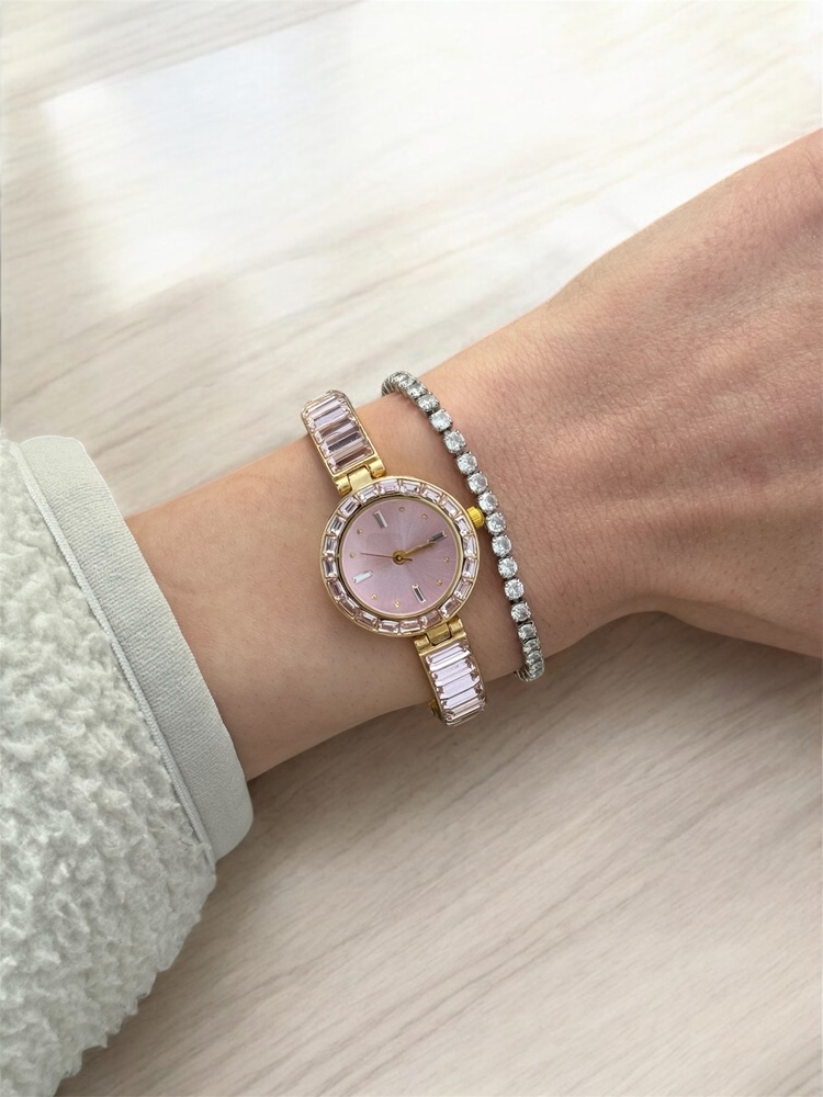 CLUP POLO Yeni SWRVSK Yuvarlak kasa Gold kordon Saat