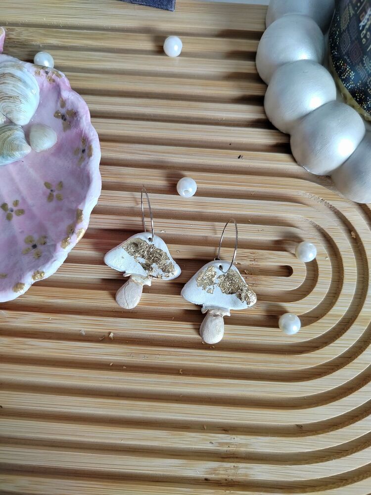 Pırıltı Mantar Küpe