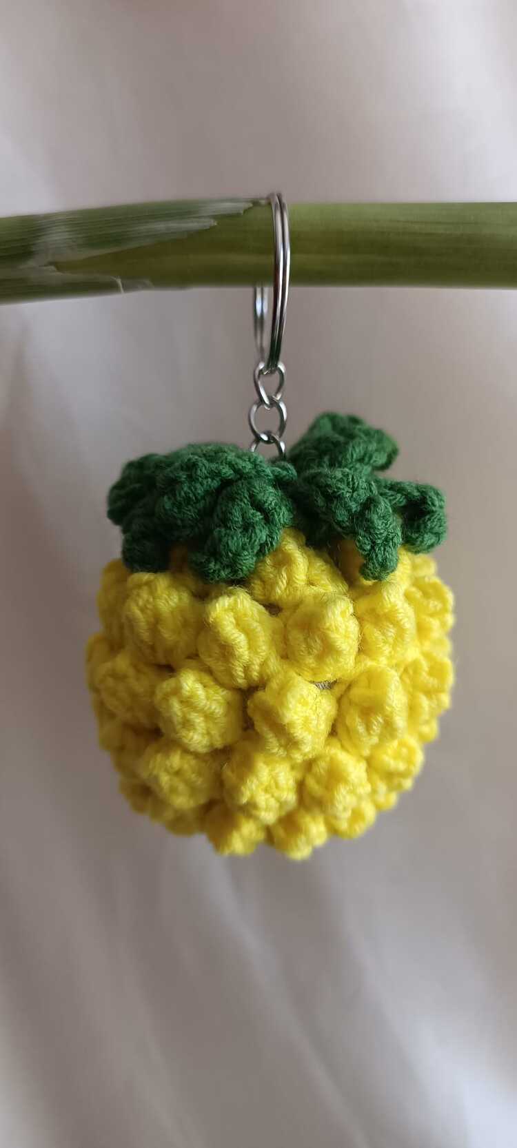 Ananas Meyve Serisi Tığ İşi Anahtarlık Çanta Aksesuarı