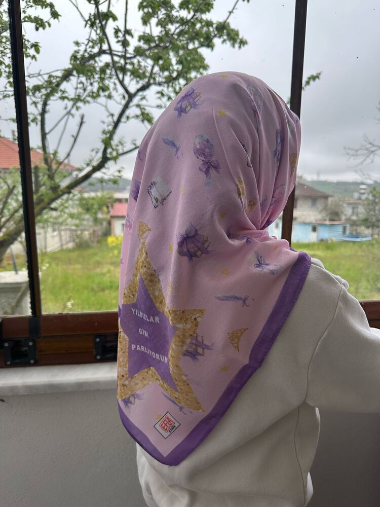 yıldız eşarp Pembe