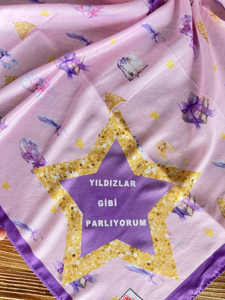 yıldız eşarp Pembe