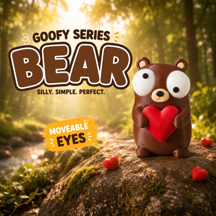 CoffeeCraft Goofy Kalpli Ayı - Gözleri Hareketli Şirin Model