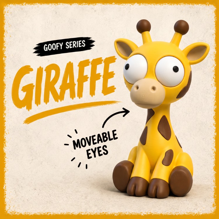 CoffeeCraft Goofy Zürafa - Gözleri Hareketli Şirin Model