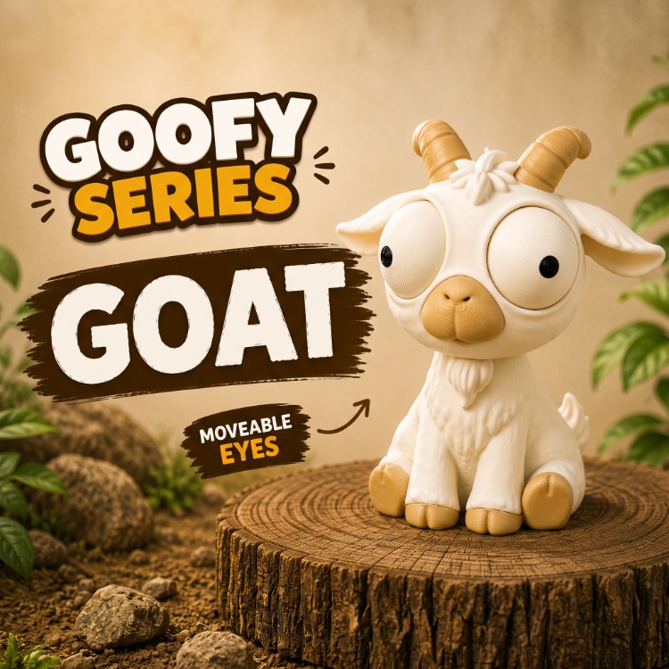 CoffeeCraft Goofy Keçi - Gözleri Hareketli Şirin Model