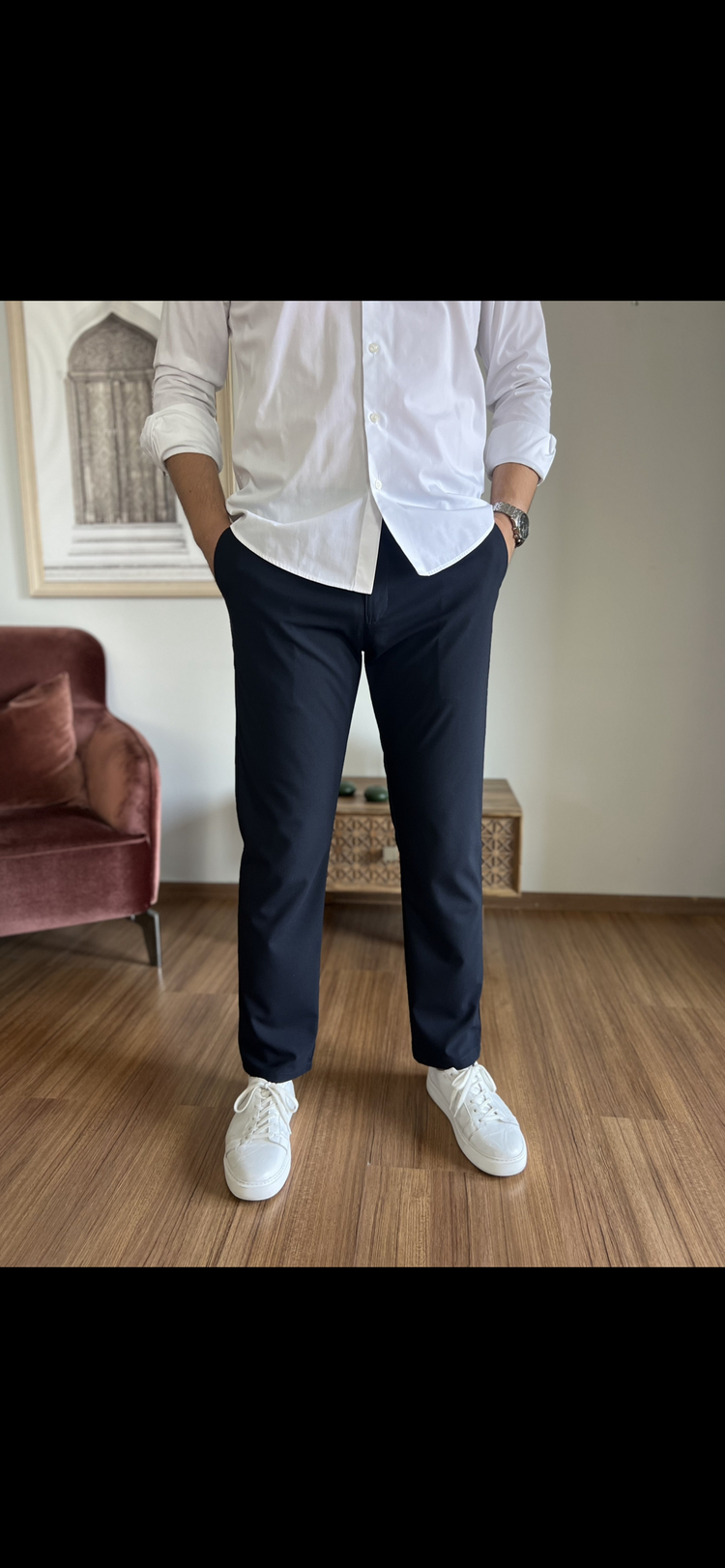 LACİVERT REGULAR KALIP KUMAŞ PANTOLON