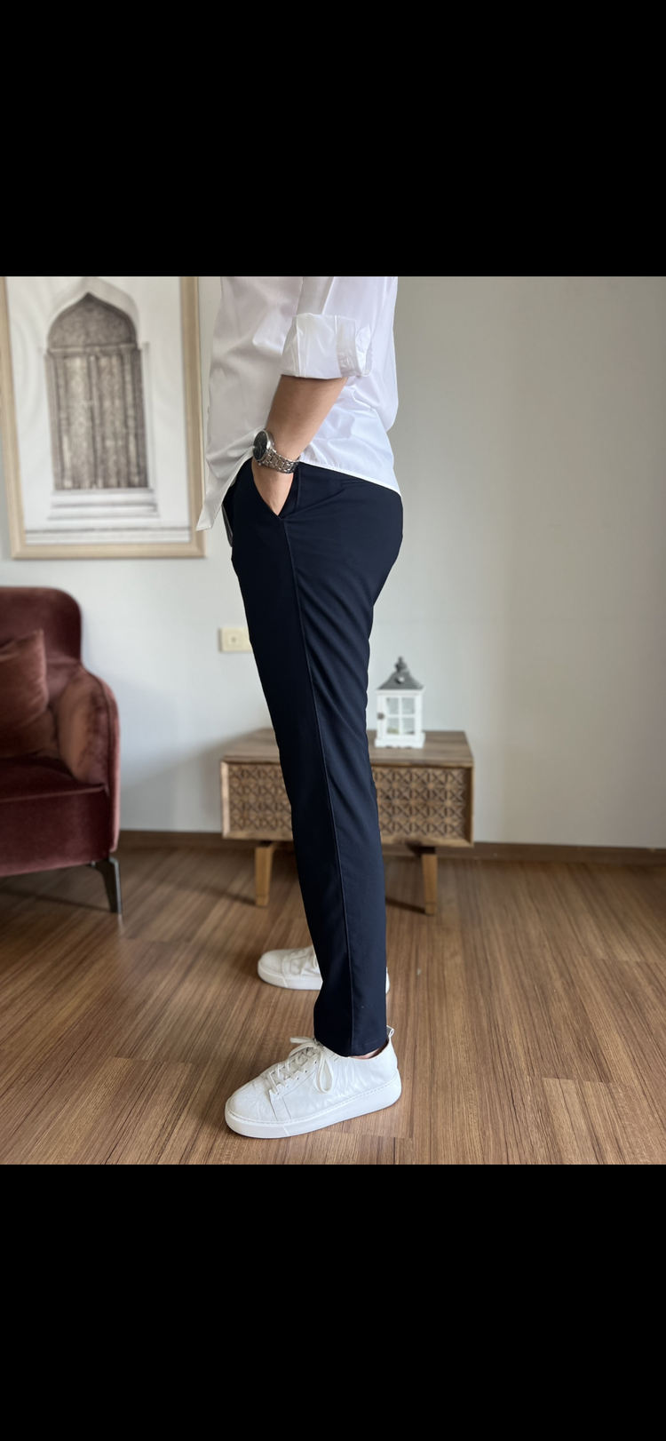 LACİVERT REGULAR KALIP KUMAŞ PANTOLON