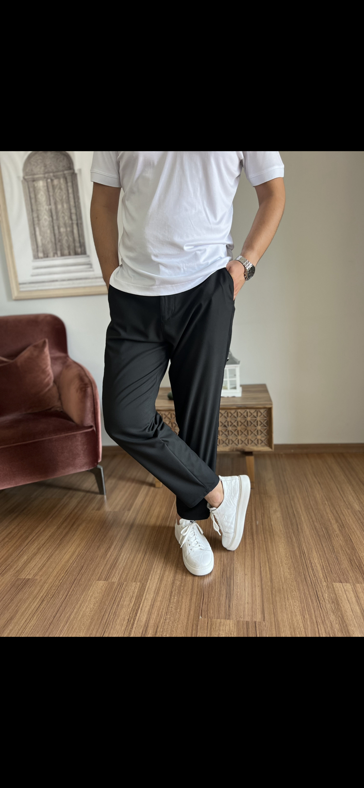 SİYAH MAN KALIP KUMAŞ PANTOLON