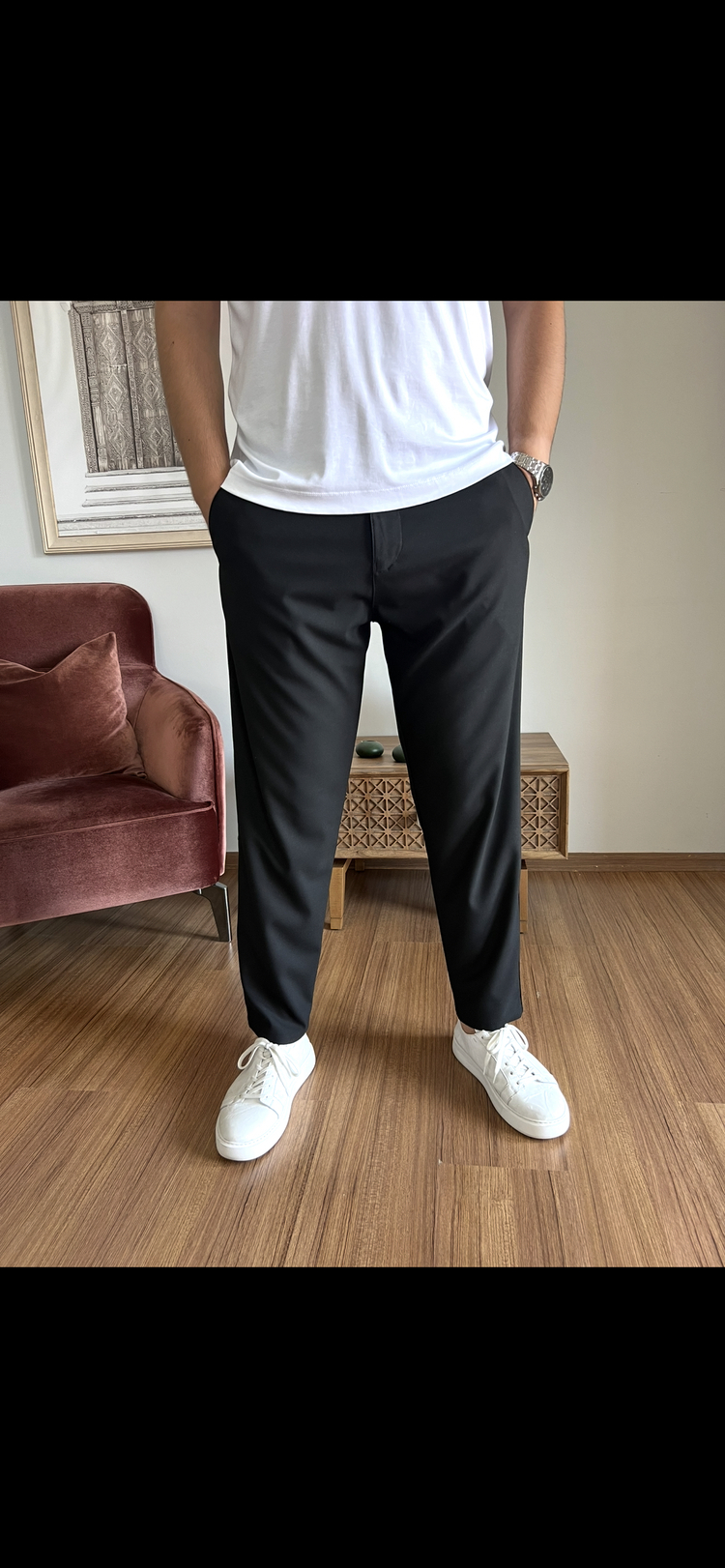 SİYAH MAN KALIP KUMAŞ PANTOLON