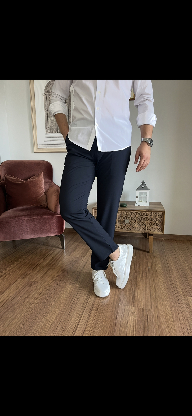 LACİVERT REGULAR KALIP KUMAŞ PANTOLON