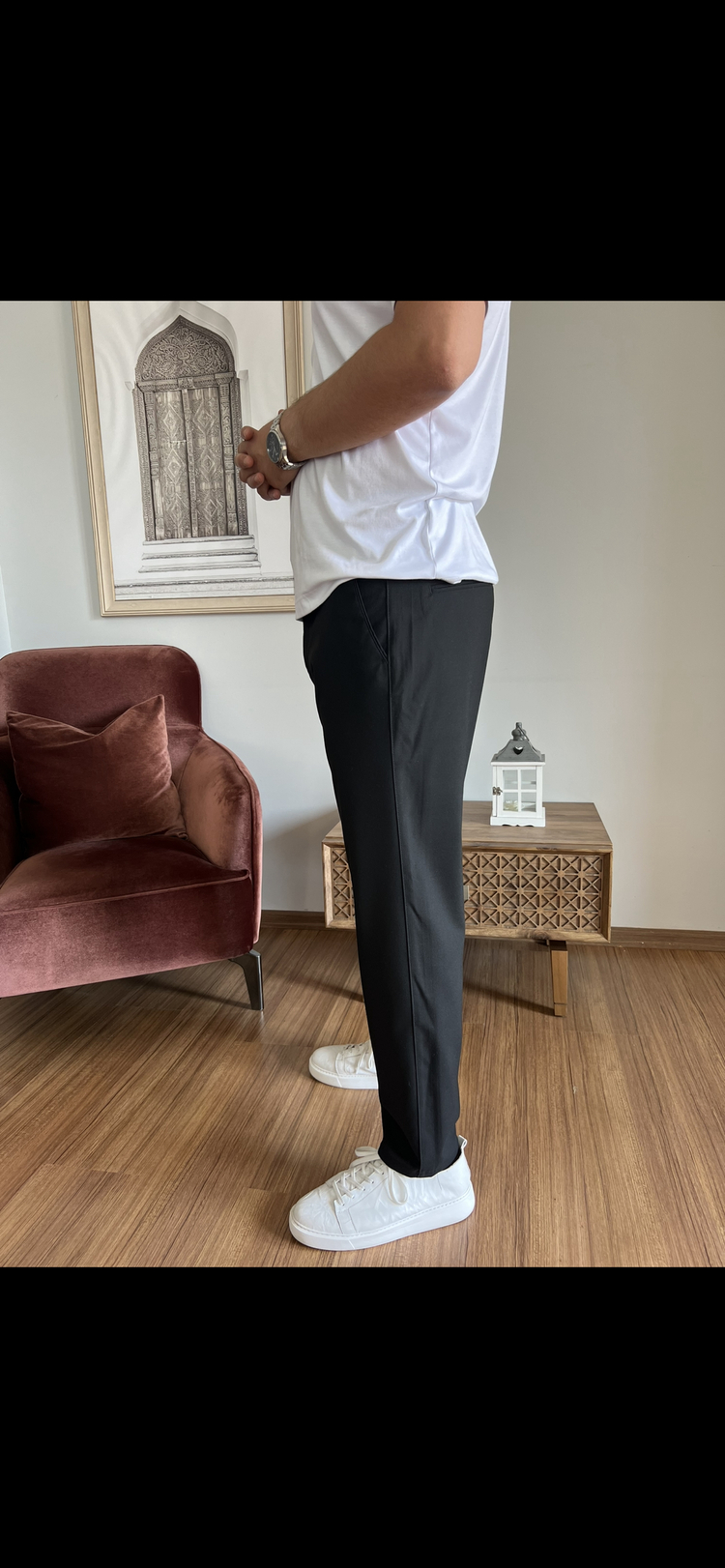 SİYAH MAN KALIP KUMAŞ PANTOLON