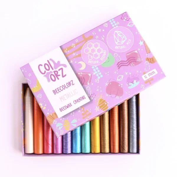METALİK BALMUMU KALEM PASTEL BOYA SETİ (12 Renk)