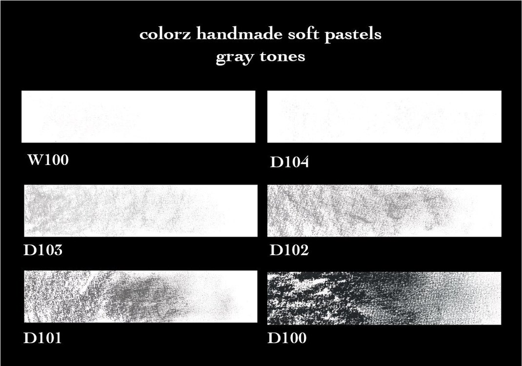 Colorz El Yapımı Toz Pastel Seti-Gri Tonları