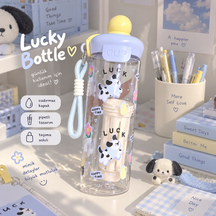 Luck Kitty Suluk | Mavi matara