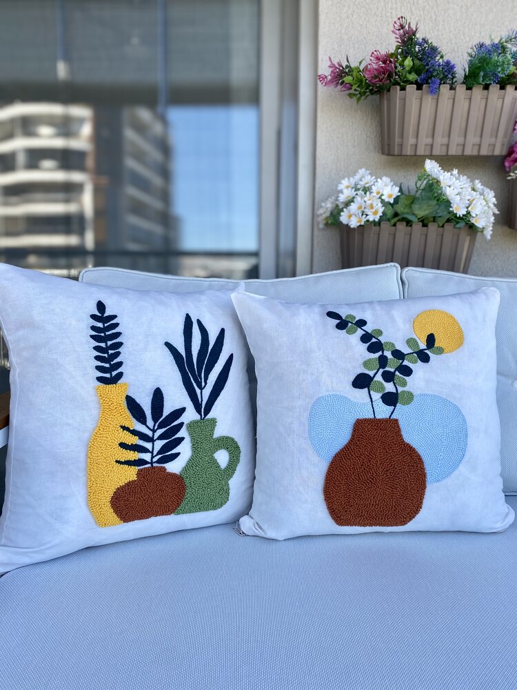 Vazolu punch kırlent takımı