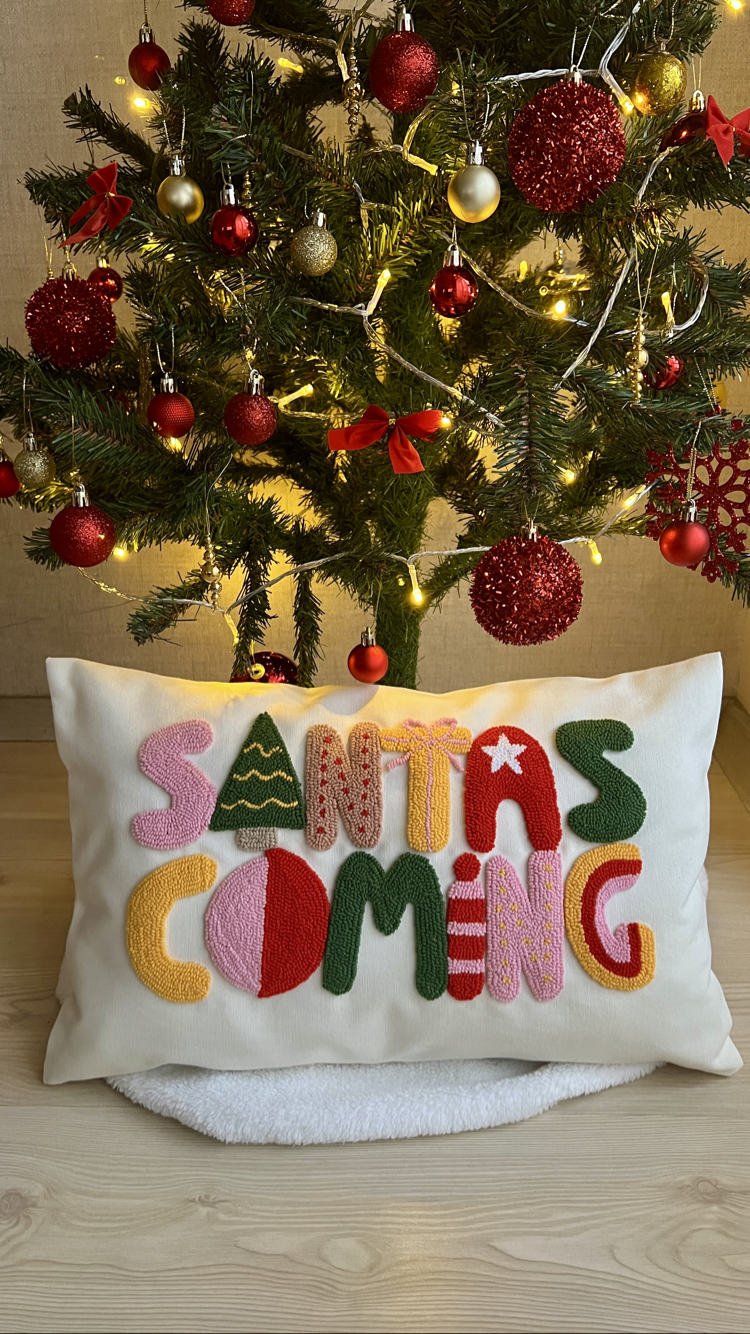 Santas Coming kırlent kılıfı