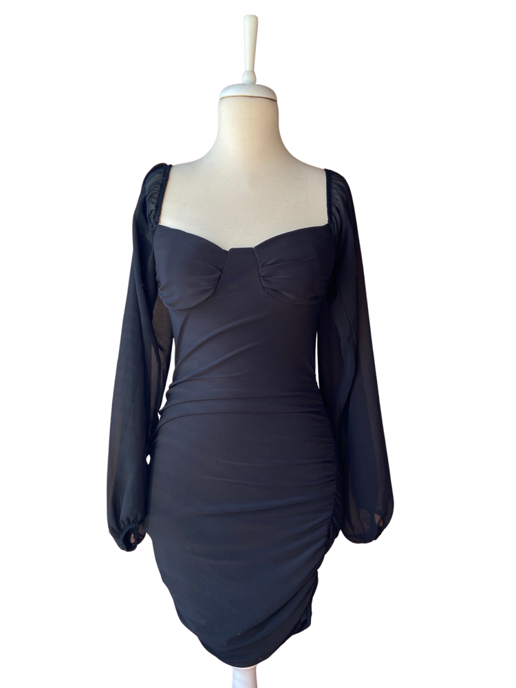 Ruched Black Dress