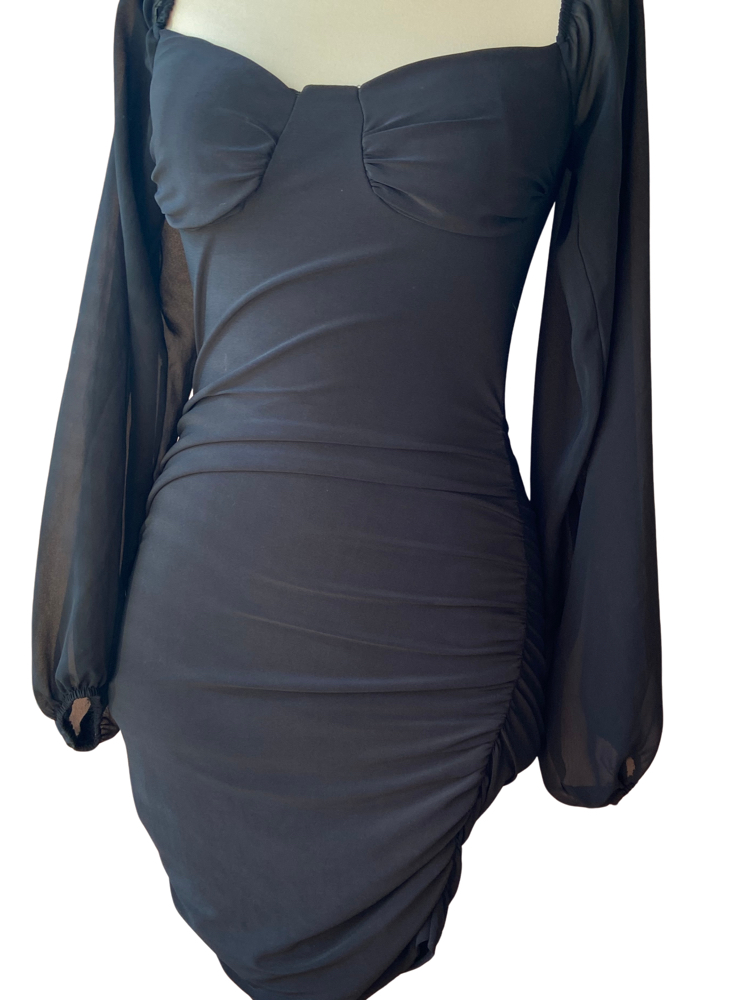 Ruched Black Dress