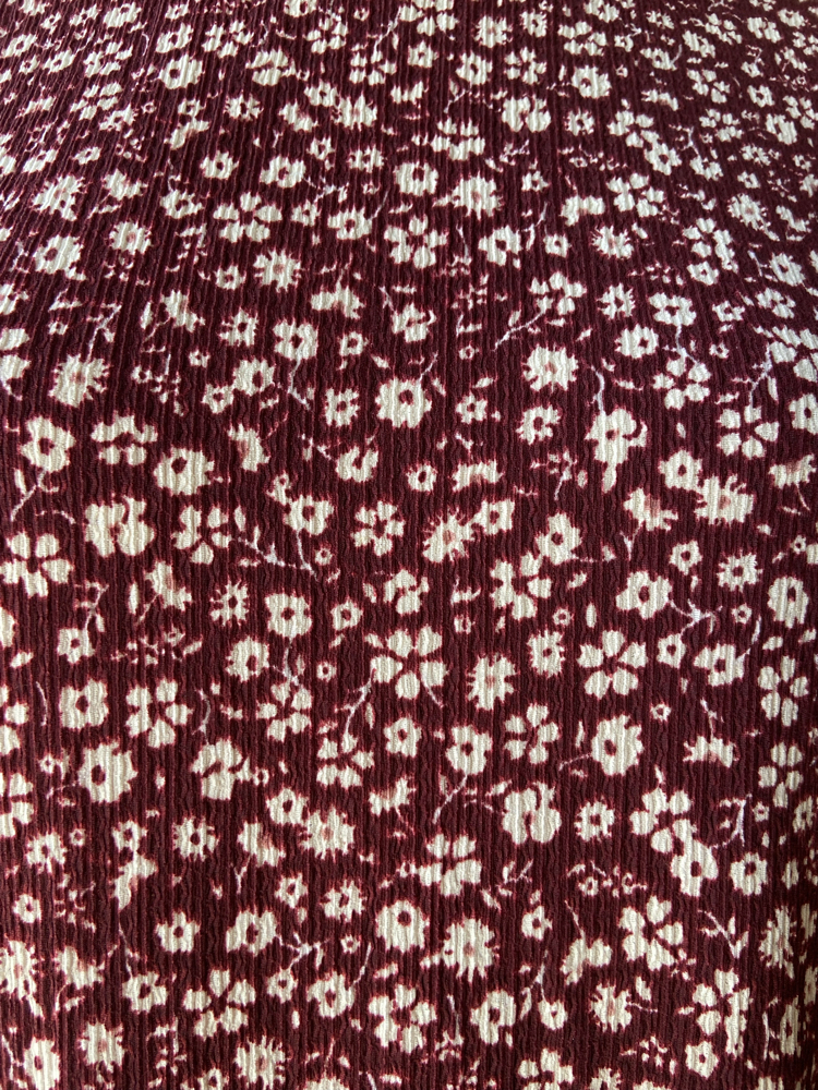 Burgundy Floral Midi Dress