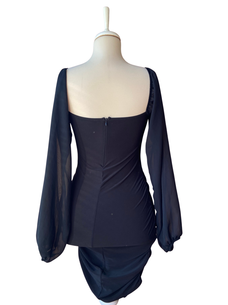 Ruched Black Dress