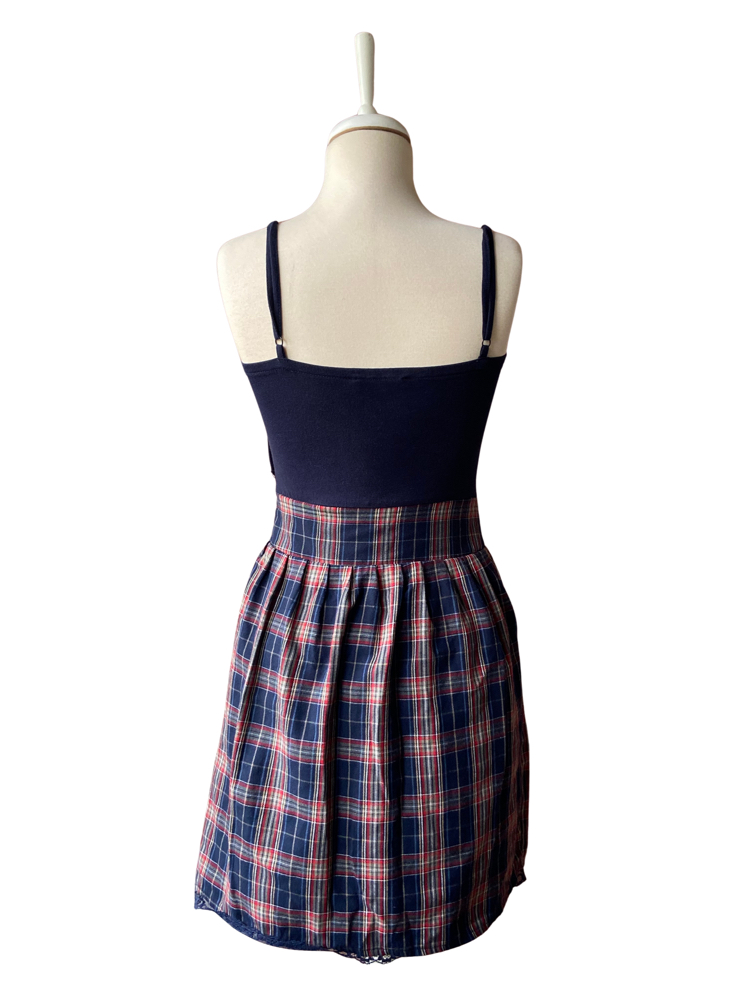 Navy Plaid Dress