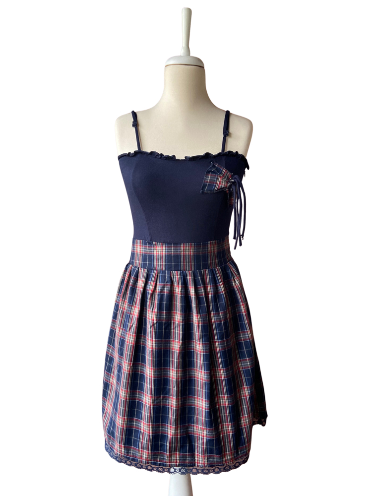 Navy Plaid Dress