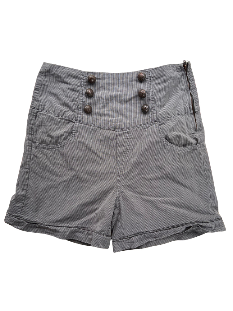 Pinstripe High Waist Shorts
