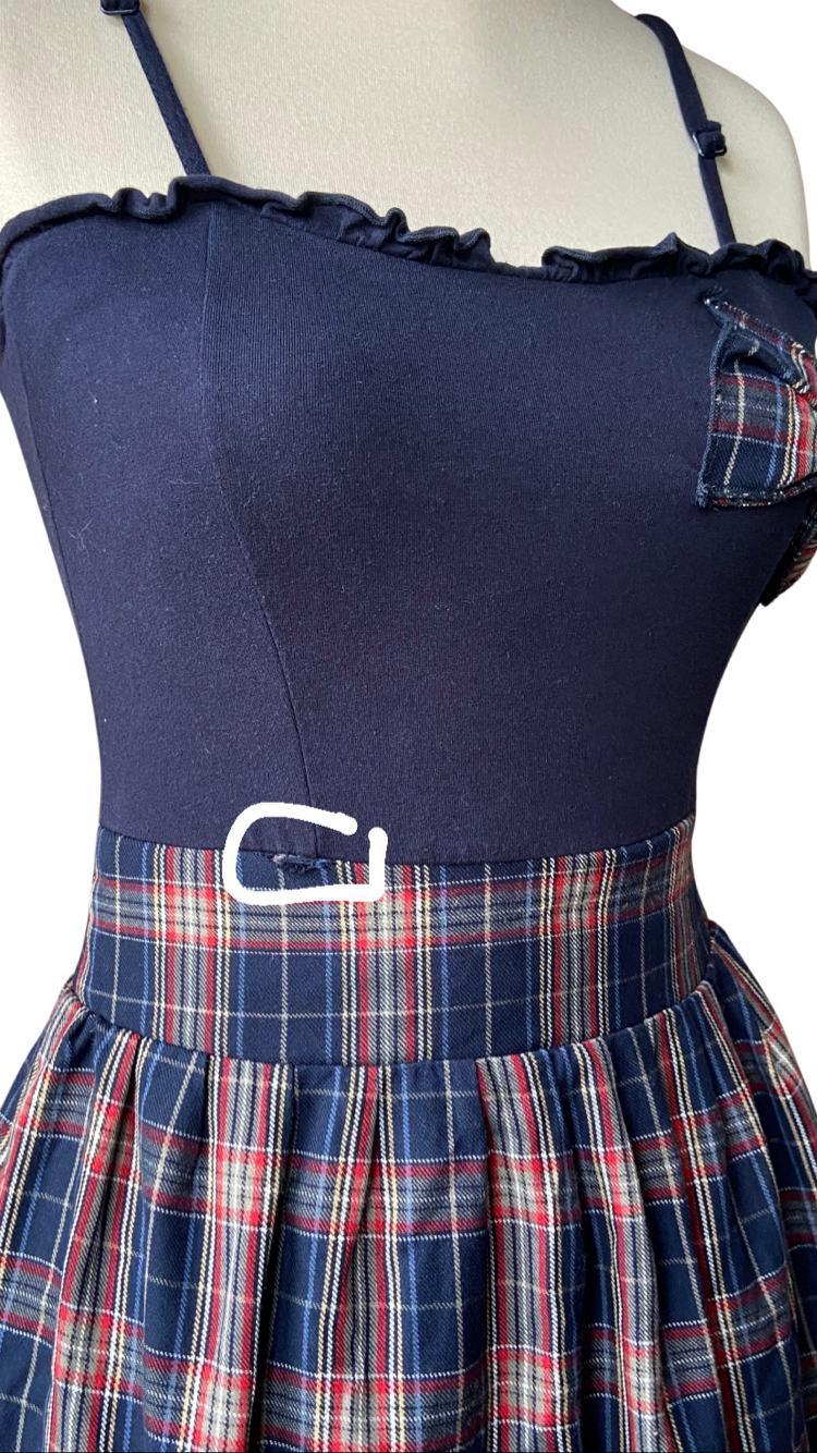 Navy Plaid Dress
