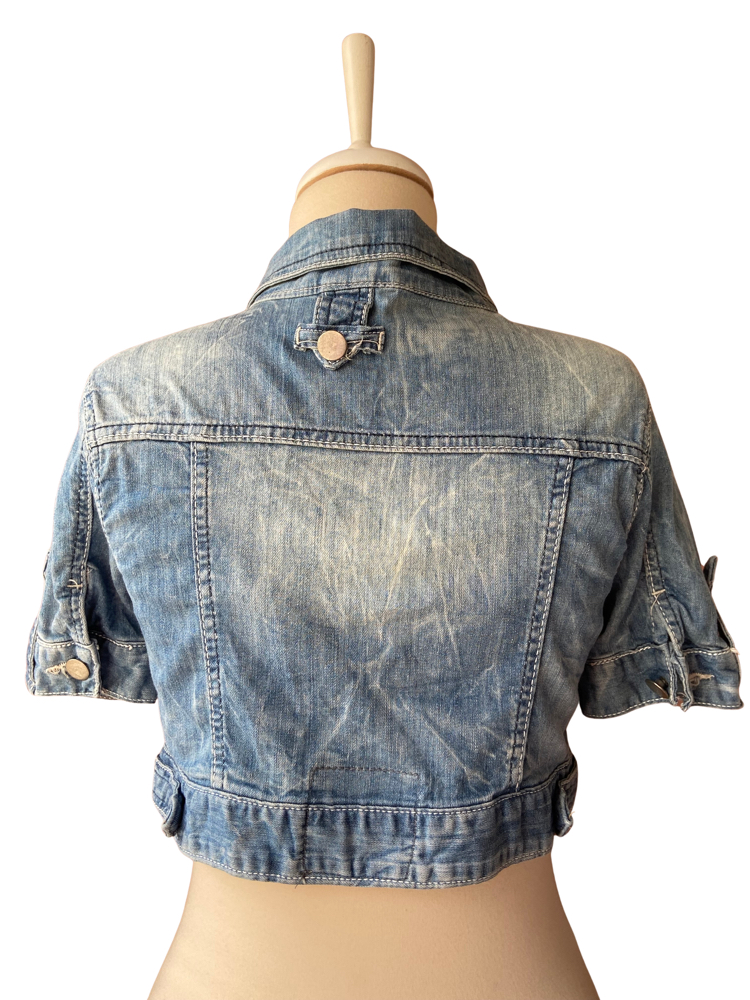 Y2K Washed Denim Crop Jacket
