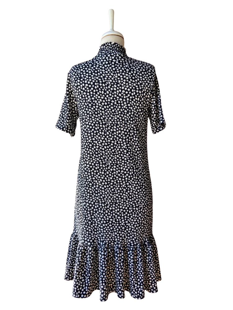 Black Floral Midi Dress