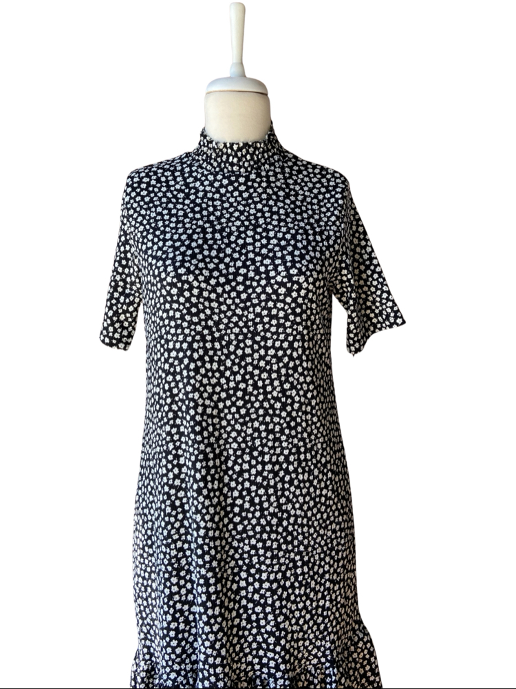 Black Floral Midi Dress