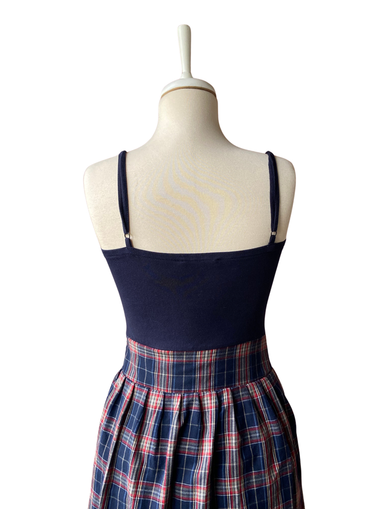 Navy Plaid Dress