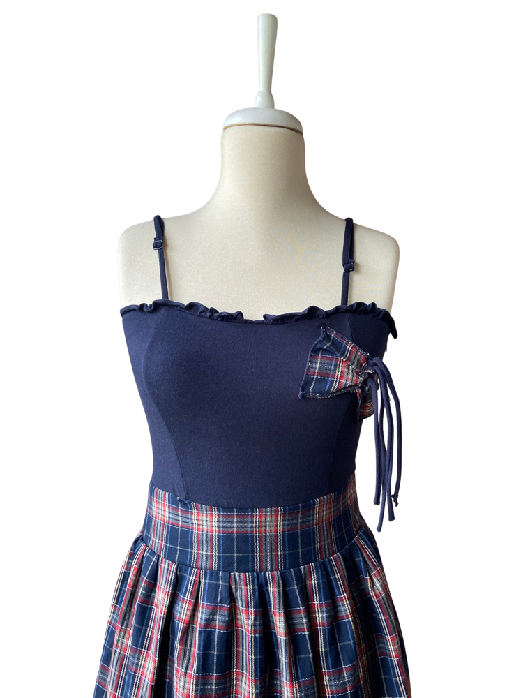 Navy Plaid Dress
