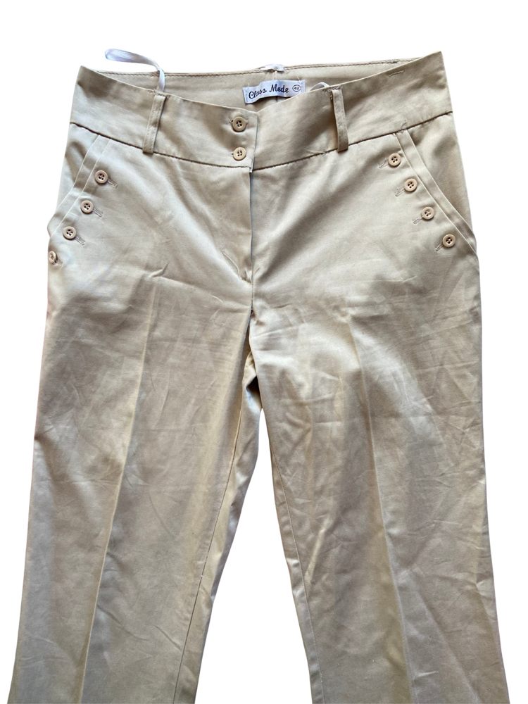 Beige Sailor Flare Pants