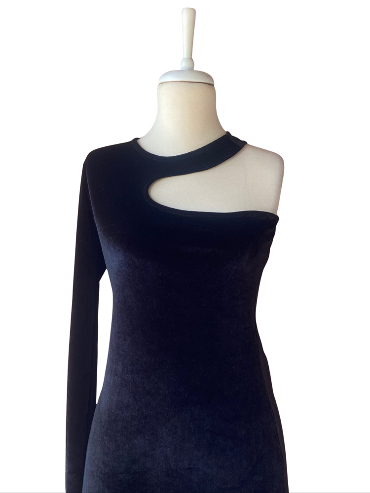 Velvet one Shoulder Dress