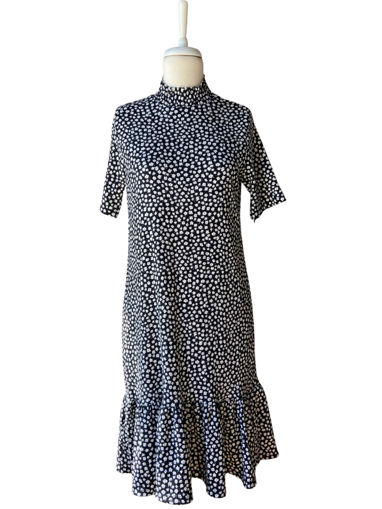 Black Floral Midi Dress