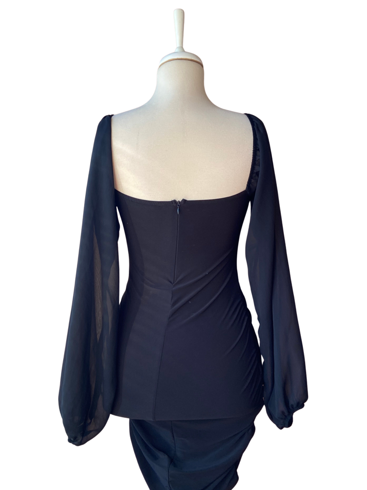 Ruched Black Dress