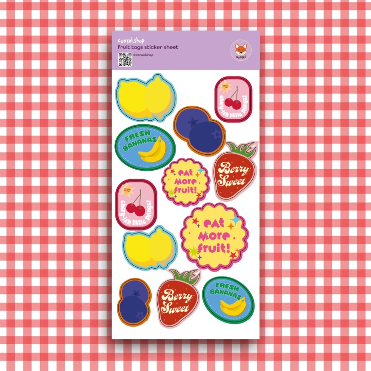fruit tags sticker sheet
