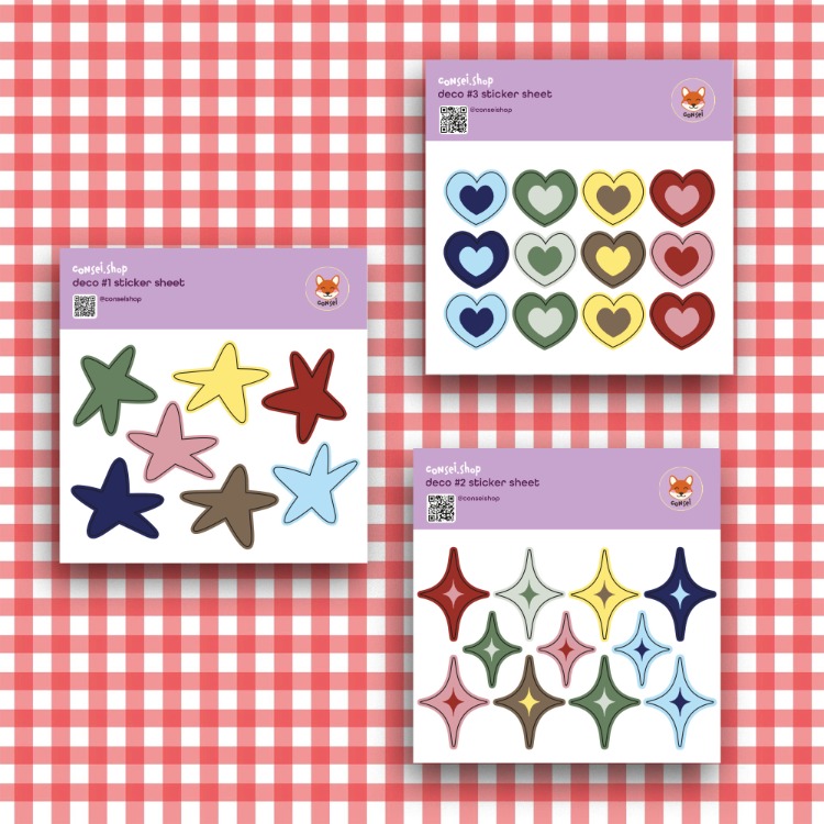 deco sticker sheets 3'lü paket