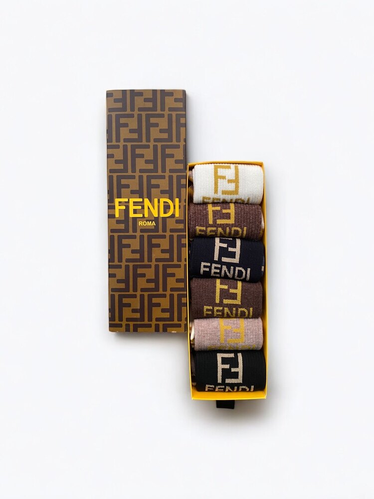 Premium Kalite Fendi Soket Çorap (6 çift)