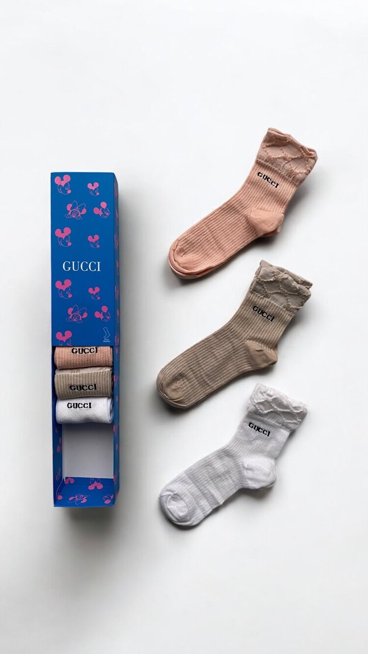 Premium Kalite Gucci Soket Çorap (6 çift)