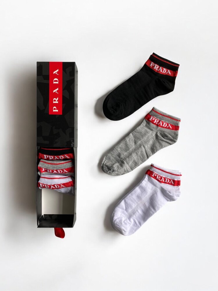 Premium Kalite Prada Patik Çorap (6 çift)