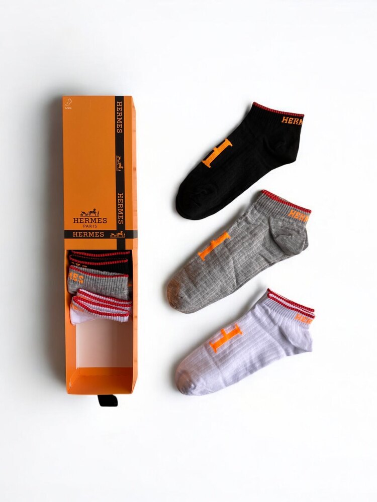 Premium Kalite Hermes Patik Çorap (6 Çift)