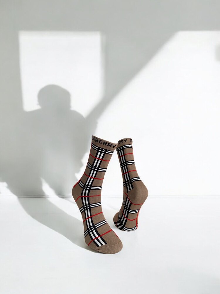 Premium Kalite Burberry Soket Çorap (5 çift)