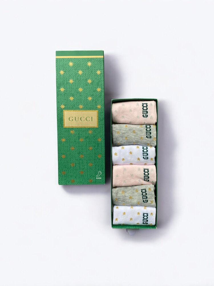 Premium Kalite Gucci Patik Çorap (6 çift)