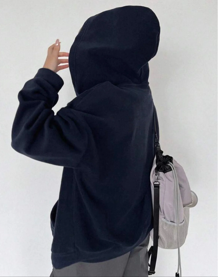 Süper power hırka kapüşonlu oversize