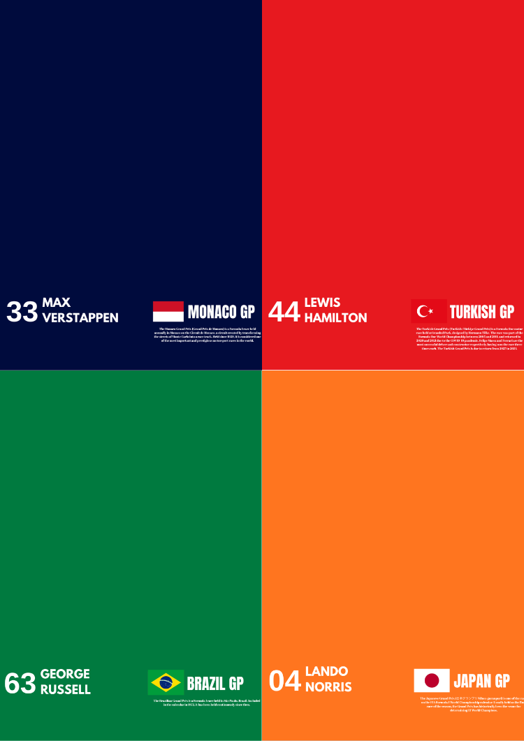 F1 Çerçeve Arka Plan Seti (A4 Baskıya Uygun)