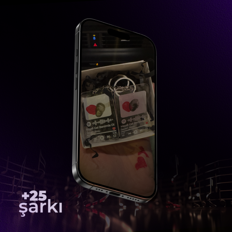 Sevgili Parmak İzi Anahtarlık Seti ''2 Adet'' (QR Kodlu)