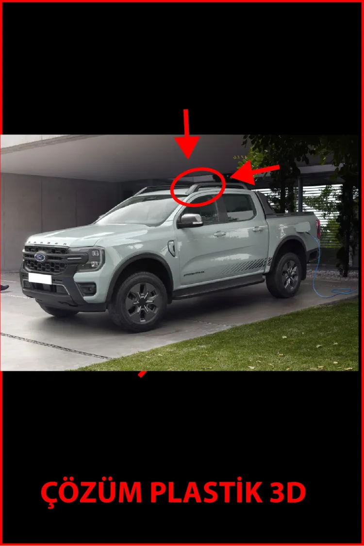 Ford Ranger Wildtrak 2011/2022 tavan ray kapağı (sürücü tarafı)