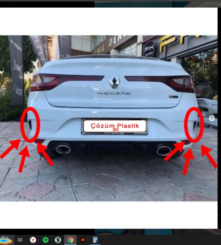 Arka tampon bakaliti megane 4, Takım