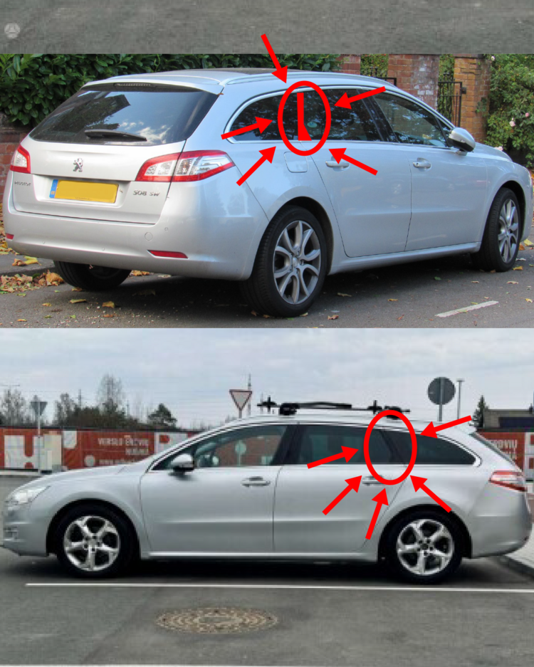 Peugeot 508 arka kapı cam çıtası SAĞ TARAF